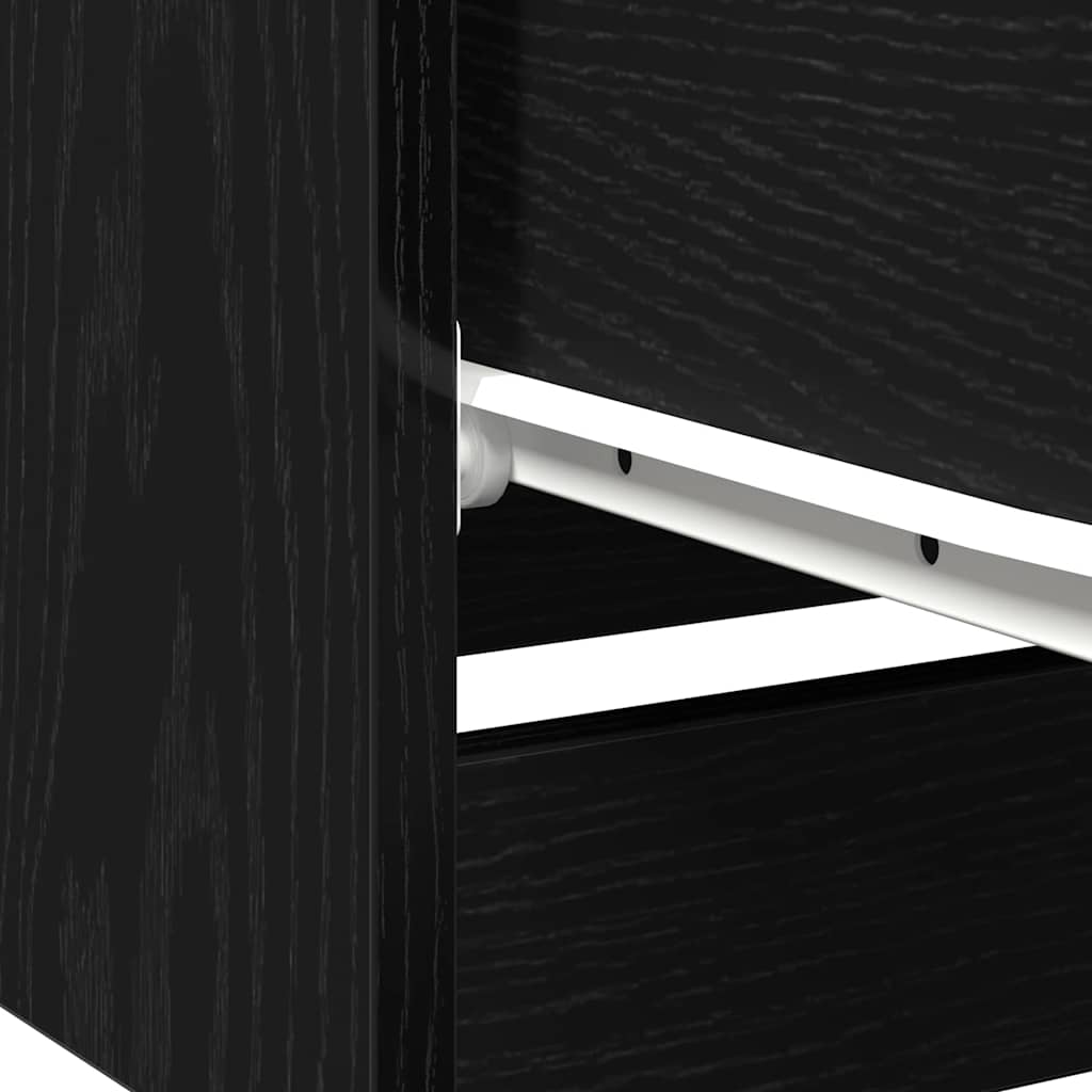 Nachttisch 2 pcs Schwarz Eichen-Optik 40 x 65 x 65 cm