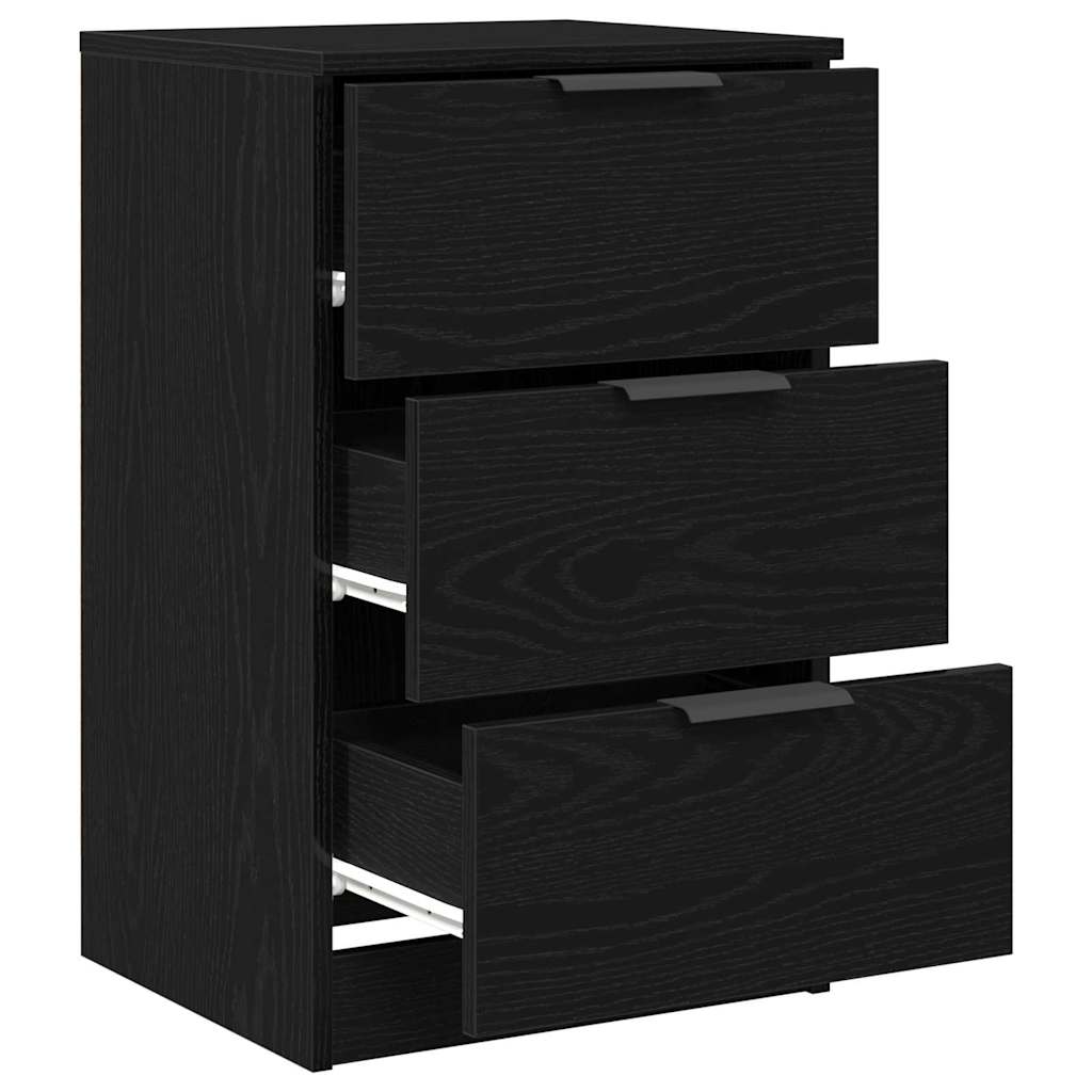 Nachttisch 2 pcs Schwarz Eichen-Optik 40 x 65 x 65 cm