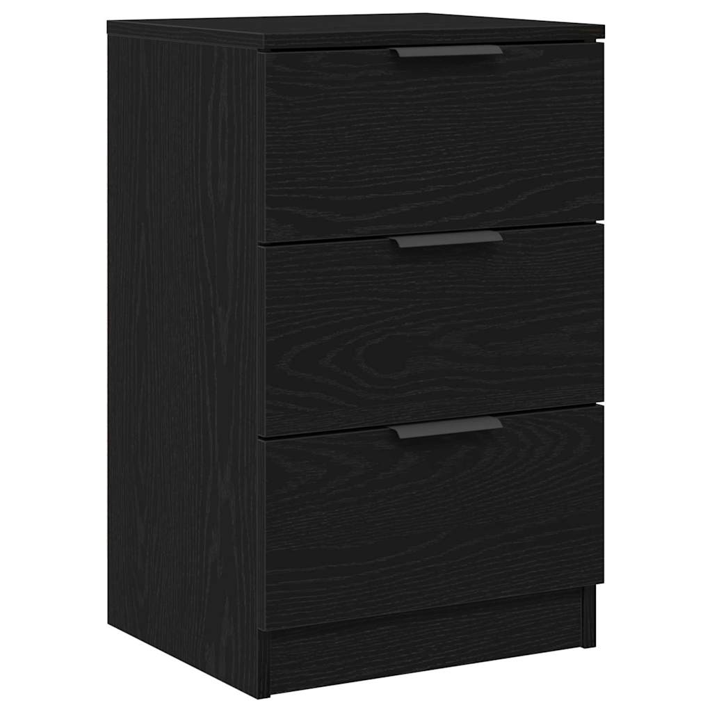 Nachttisch 2 pcs Schwarz Eichen-Optik 40 x 65 x 65 cm