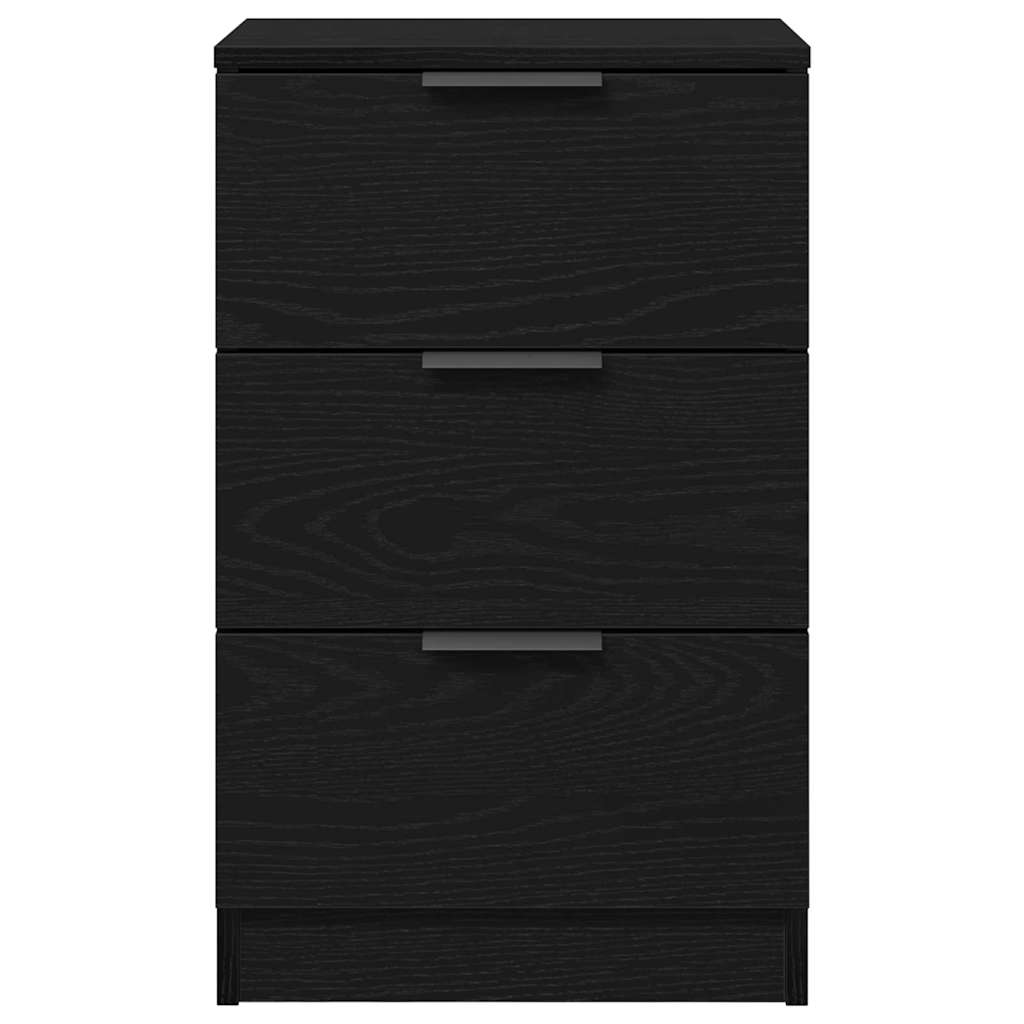 Nachttisch 2 pcs Schwarz Eichen-Optik 40 x 65 x 65 cm