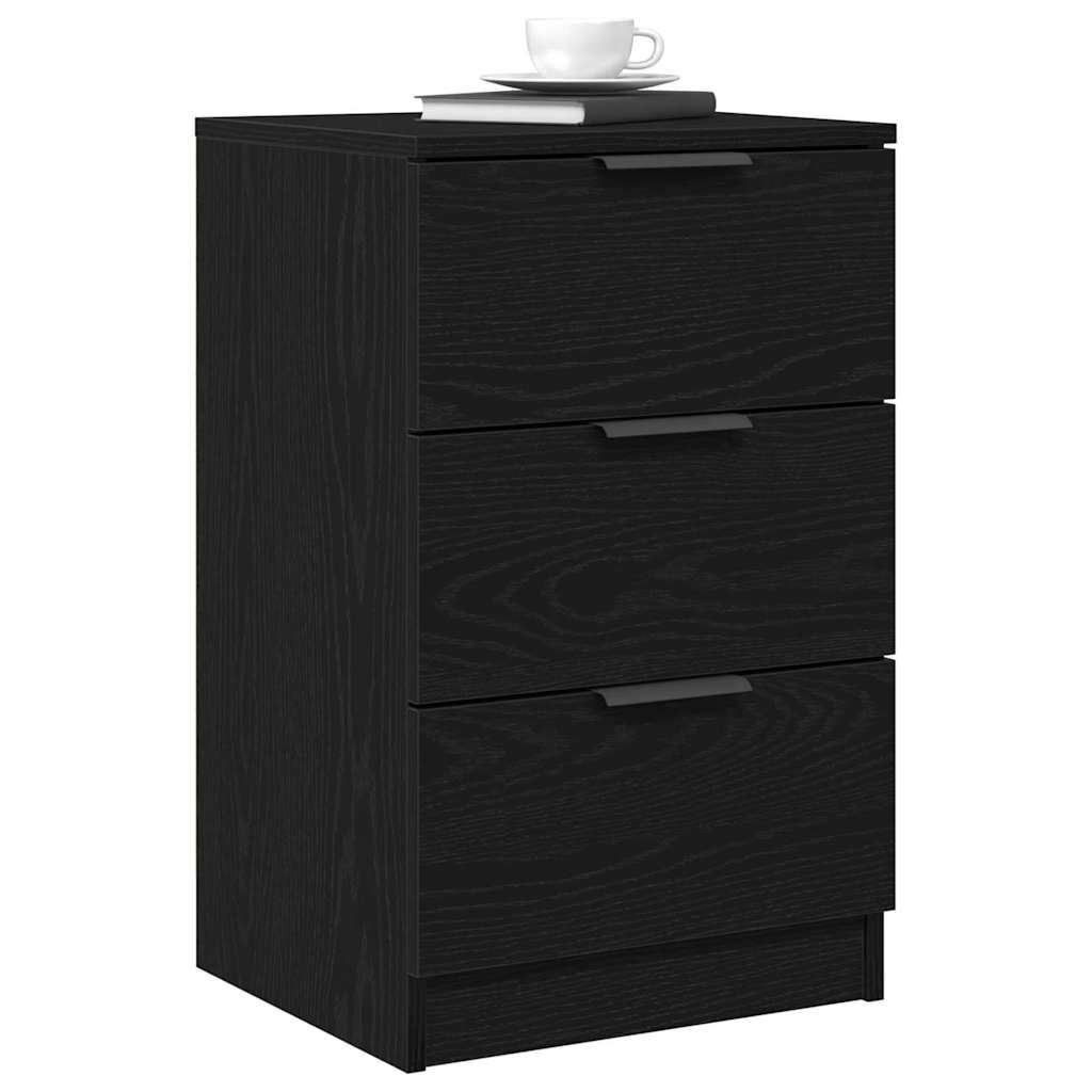 Nachttisch 2 pcs Schwarz Eichen-Optik 40 x 65 x 65 cm