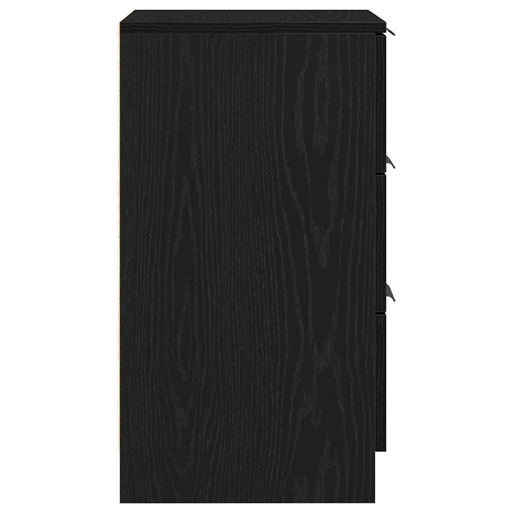 Nachttisch 2 pcs Schwarz Eichen-Optik 40 x 65 x 65 cm