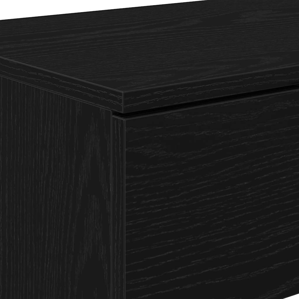 Konsolentisch mit Speicher Schwarz Eichen-Optik 30 x 36 x 75 cm