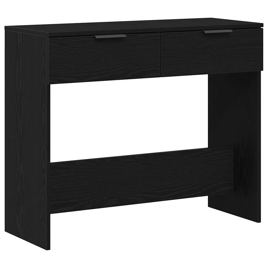 Konsolentisch mit Speicher Schwarz Eichen-Optik 30 x 36 x 75 cm
