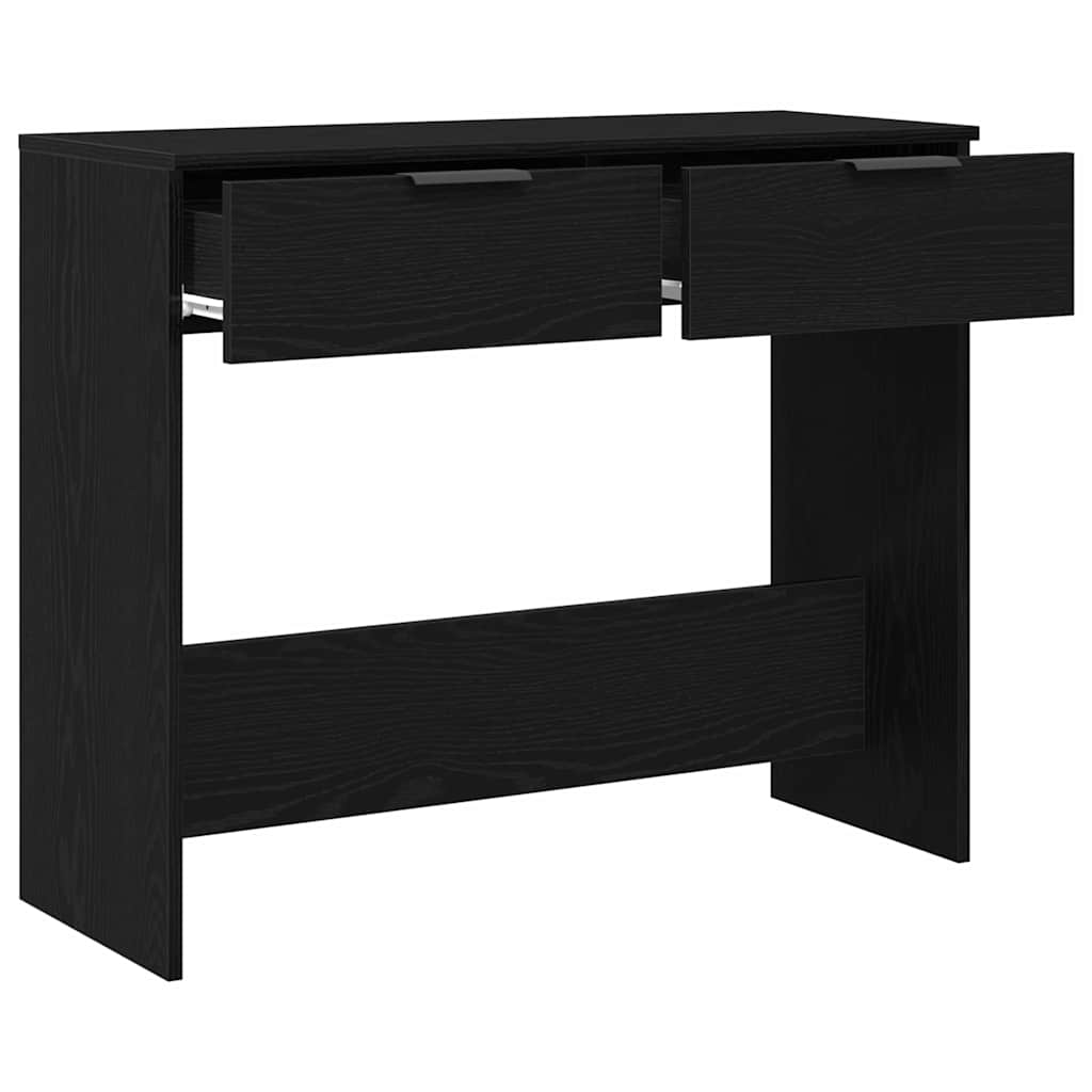 Konsolentisch mit Speicher Schwarz Eichen-Optik 30 x 36 x 75 cm