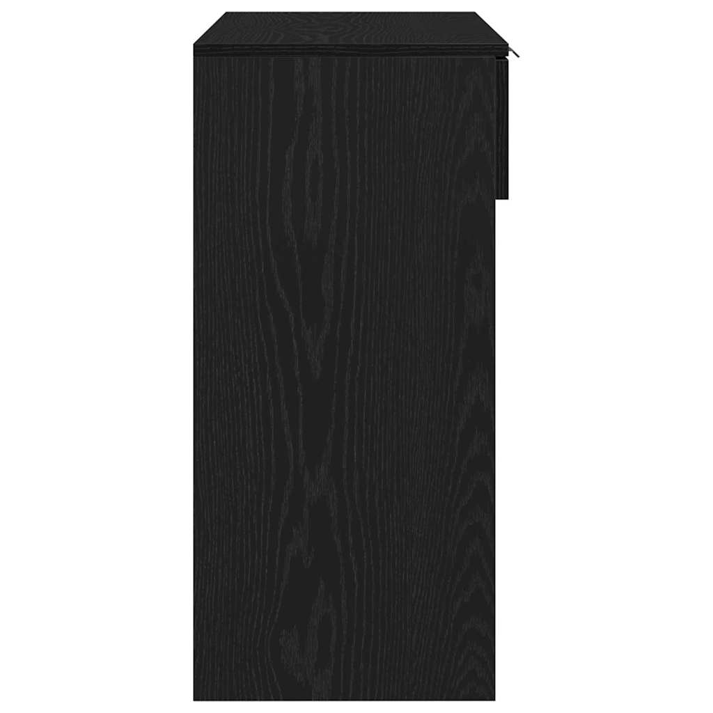 Konsolentisch mit Speicher Schwarz Eichen-Optik 30 x 36 x 75 cm