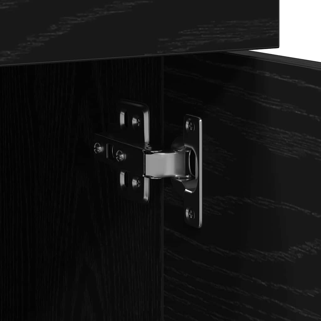Aktenschrank Schwarz Eichen-Optik 45 x 38 x 54 cm Holzwerkstoff