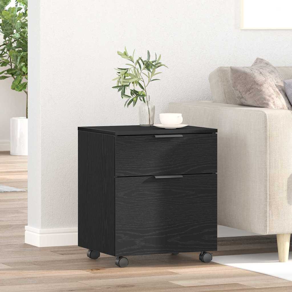 Aktenschrank Schwarz Eichen-Optik 45 x 38 x 54 cm Holzwerkstoff