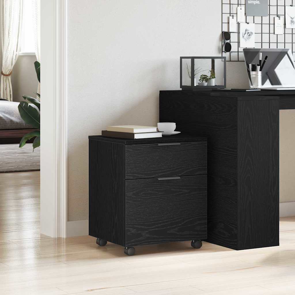 Aktenschrank Schwarz Eichen-Optik 45 x 38 x 54 cm Holzwerkstoff