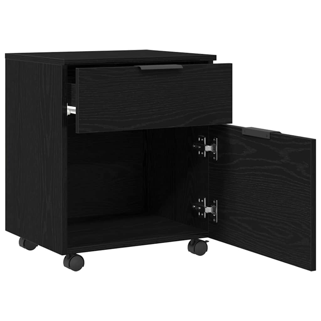 Aktenschrank Schwarz Eichen-Optik 45 x 38 x 54 cm Holzwerkstoff