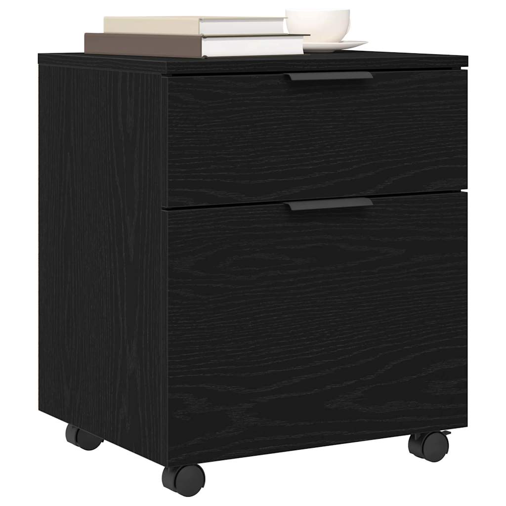 Aktenschrank Schwarz Eichen-Optik 45 x 38 x 54 cm Holzwerkstoff