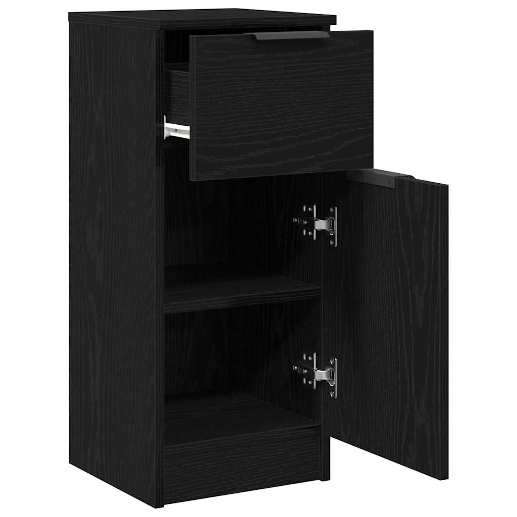 Sideboard 2 pcs Schwarz Eichen-Optik 30 x 30 x 70 cm