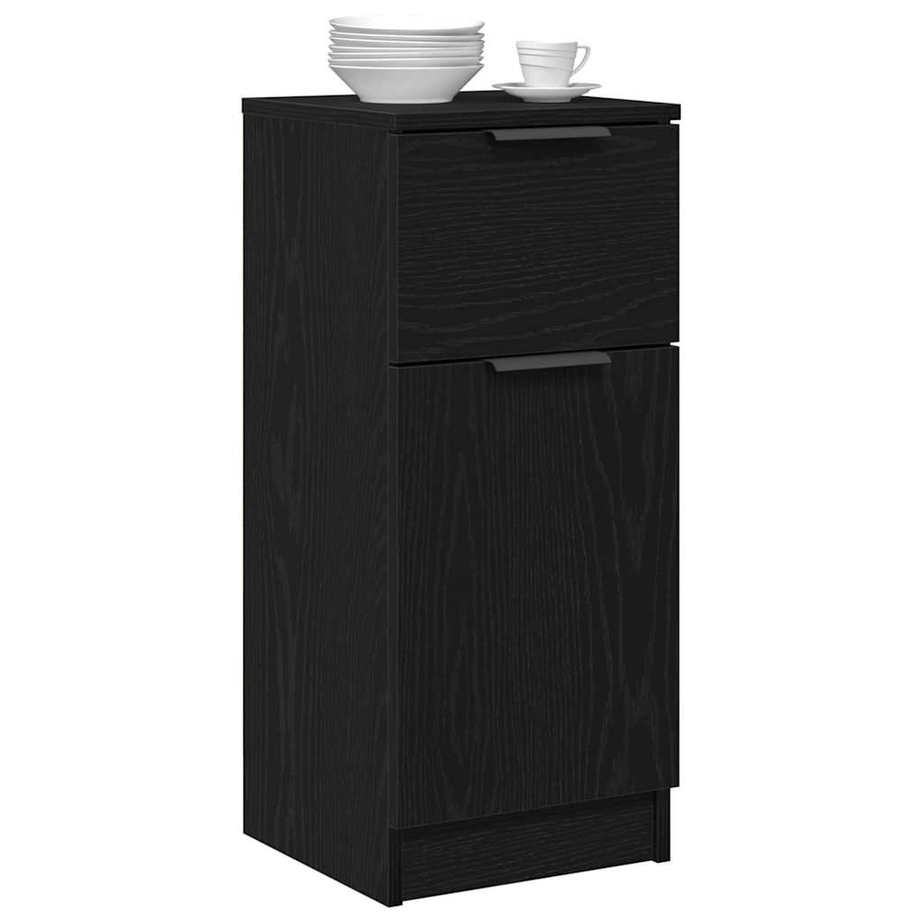Sideboard 2 pcs Schwarz Eichen-Optik 30 x 30 x 70 cm