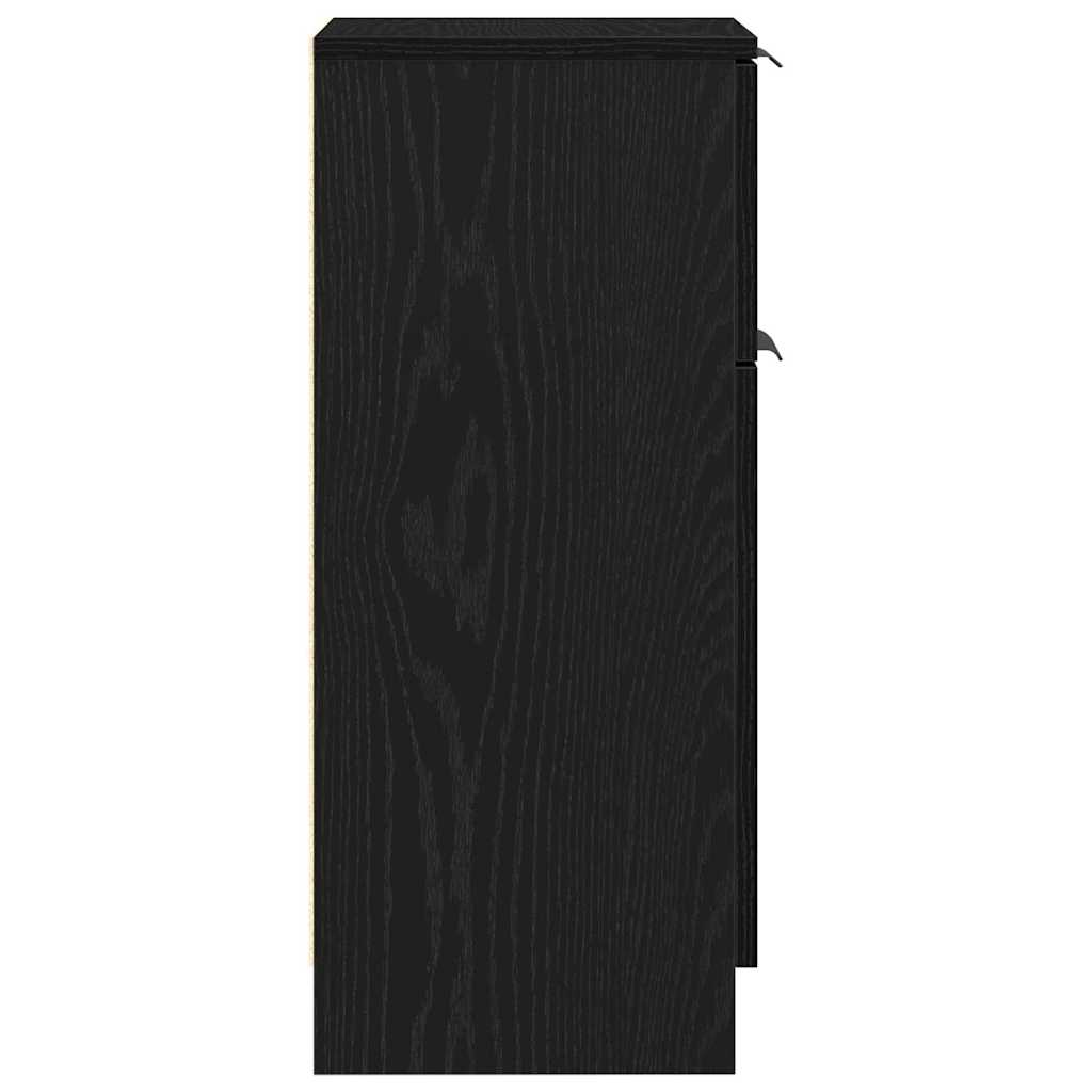 Sideboard 2 pcs Schwarz Eichen-Optik 30 x 30 x 70 cm