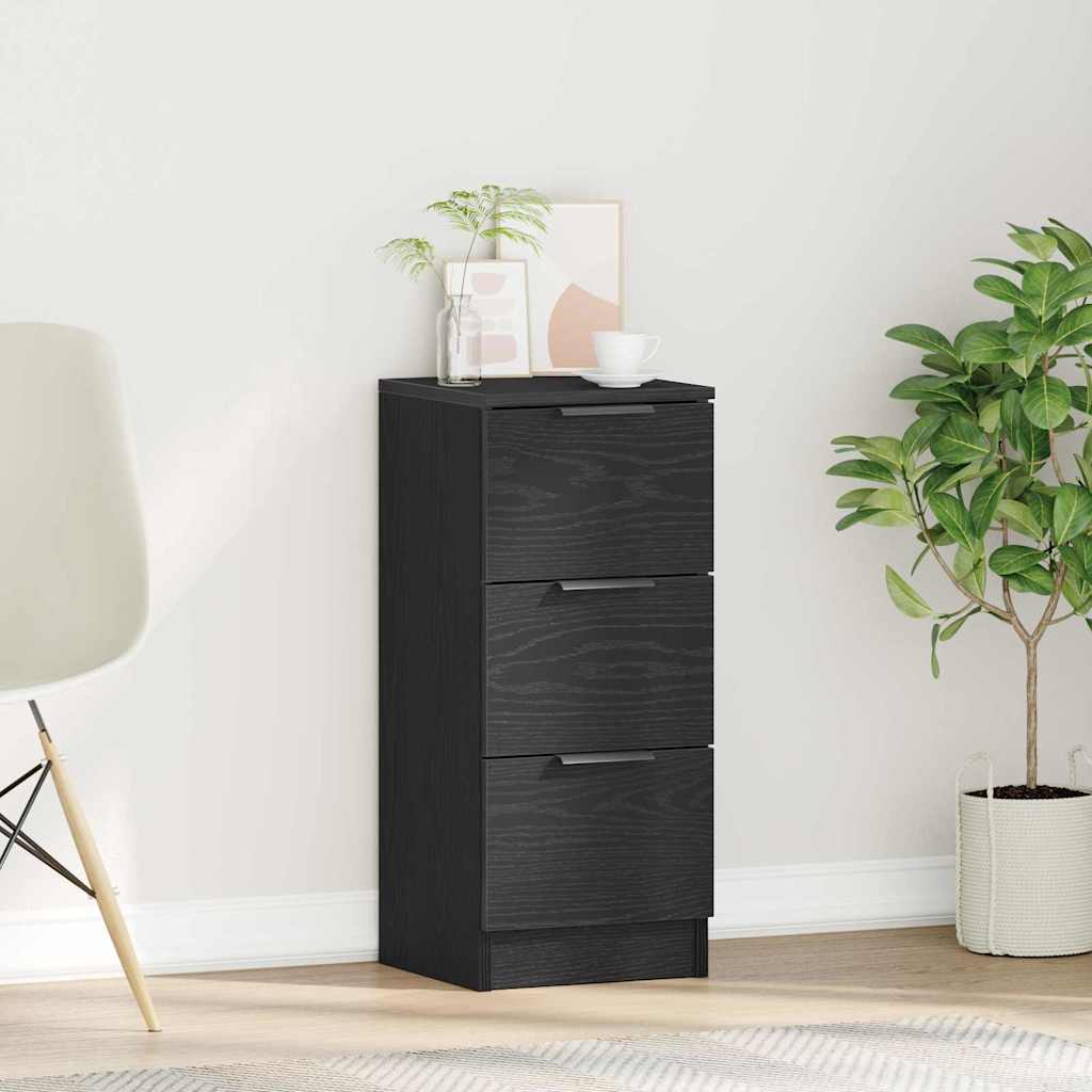 Sideboard Schwarz Eichen-Optik 30 x 30 x 70 cm Holzwerkstoff