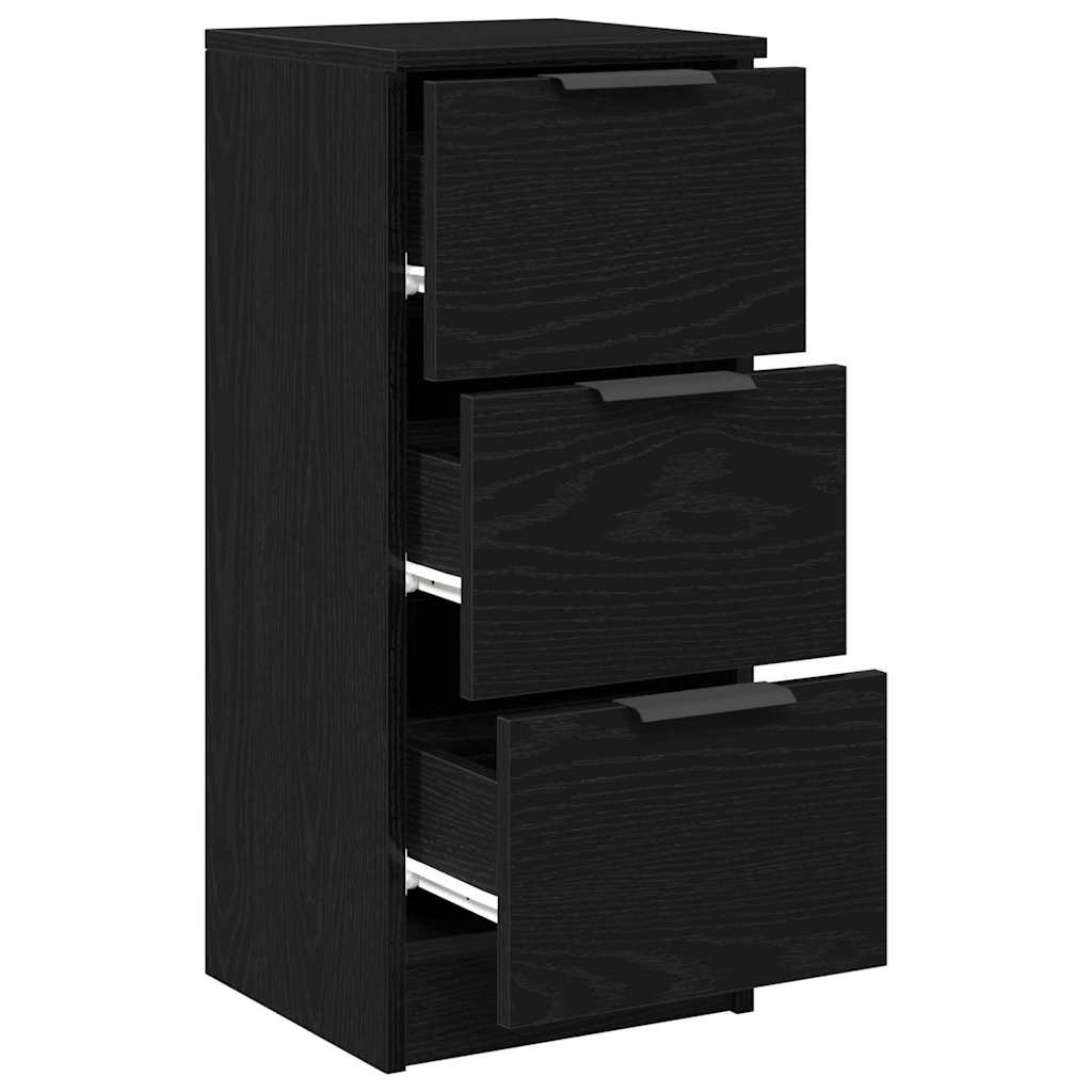 Sideboard 2 pcs Schwarz Eichen-Optik 30 x 30 x 70 cm