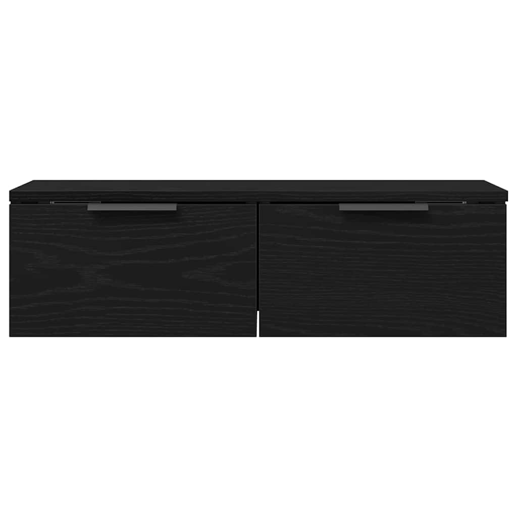 Wandschrank Schwarz Eichen-Optik 68 x 30 x 20 cm Holzwerkstoff