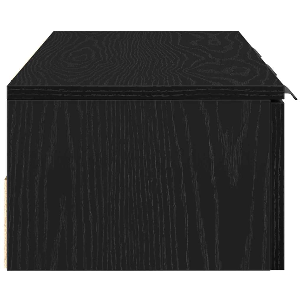 Wandschrank Schwarz Eichen-Optik 102 x 30 x 20 cm Holzwerkstoff