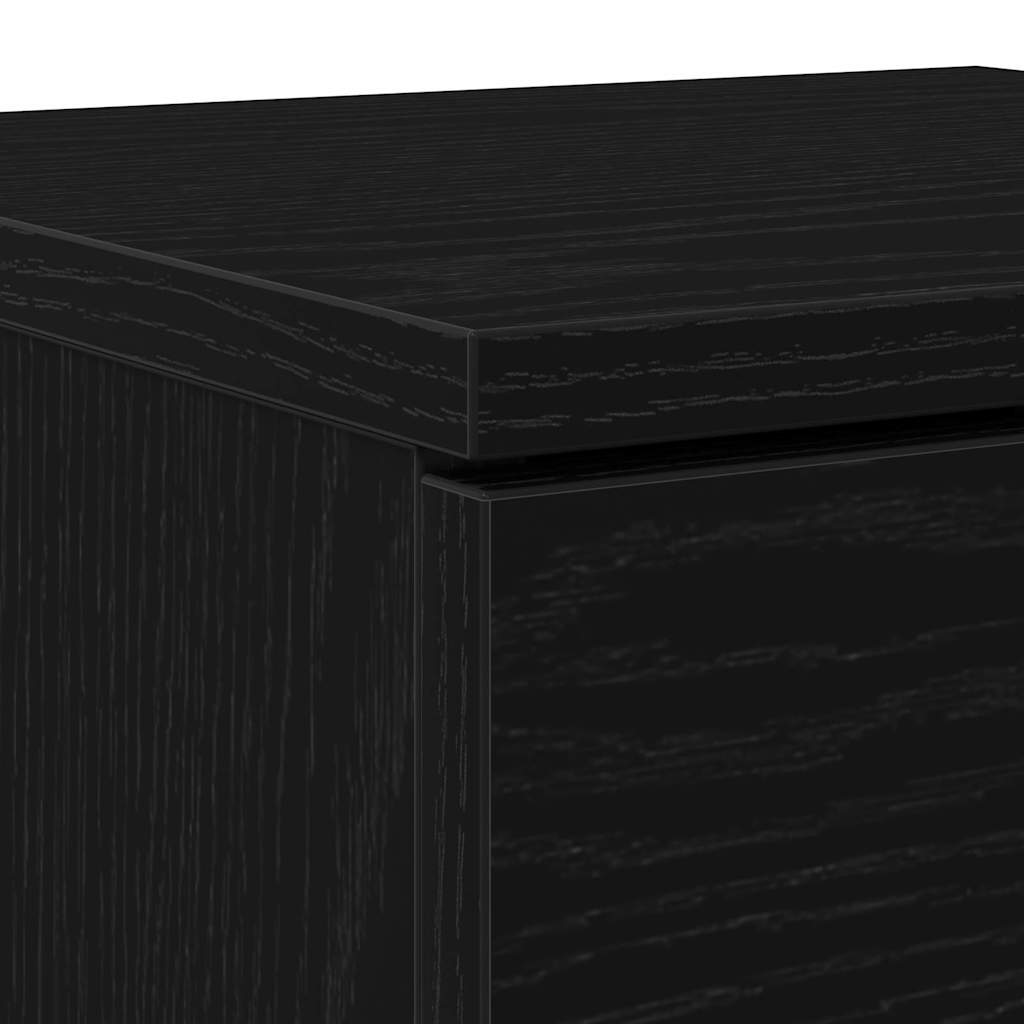 Schuhschrank mit Regal Schwarz Eichen-Optik 29,5 x 35 x 70 cm