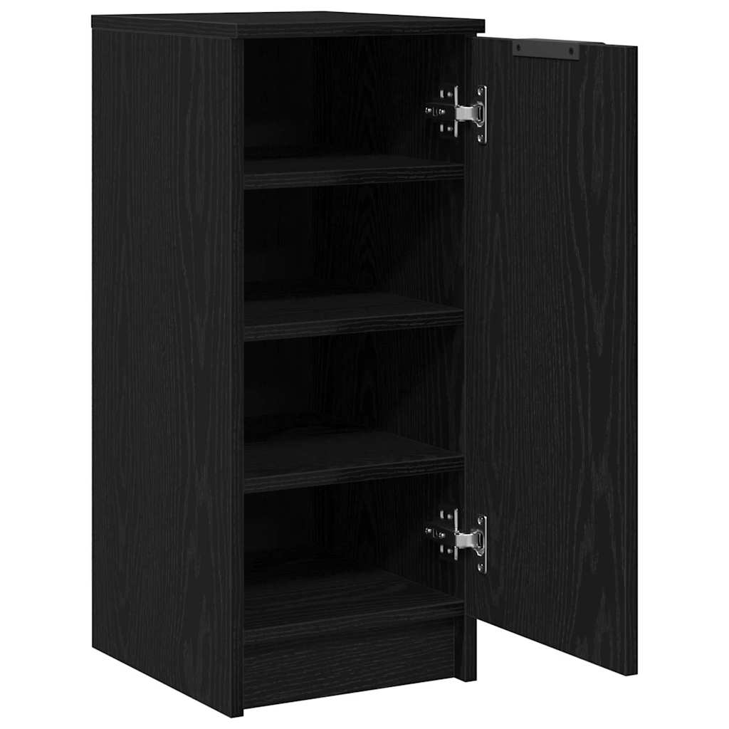 Schuhschrank mit Regal Schwarz Eichen-Optik 29,5 x 35 x 70 cm