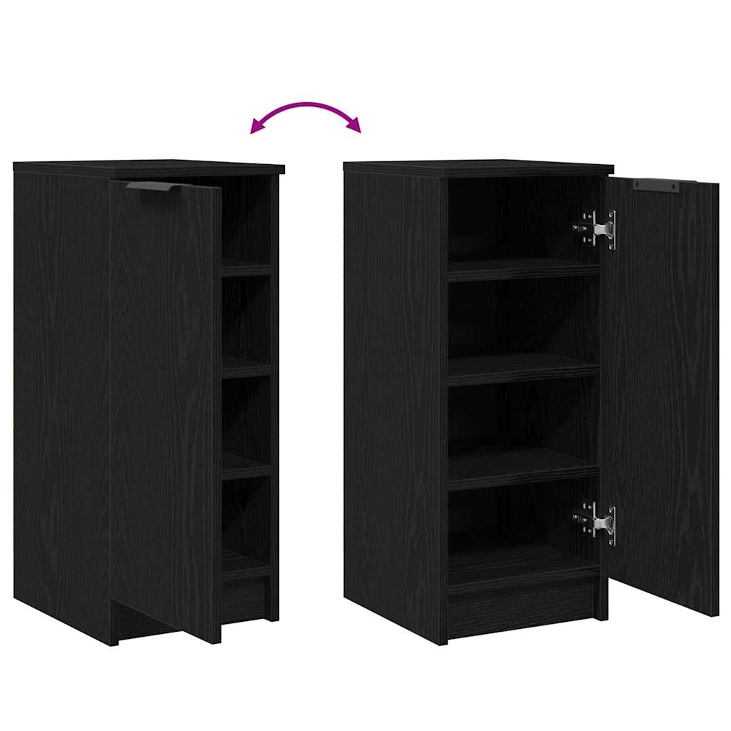 Schuhschrank mit Regal Schwarz Eichen-Optik 29,5 x 35 x 70 cm