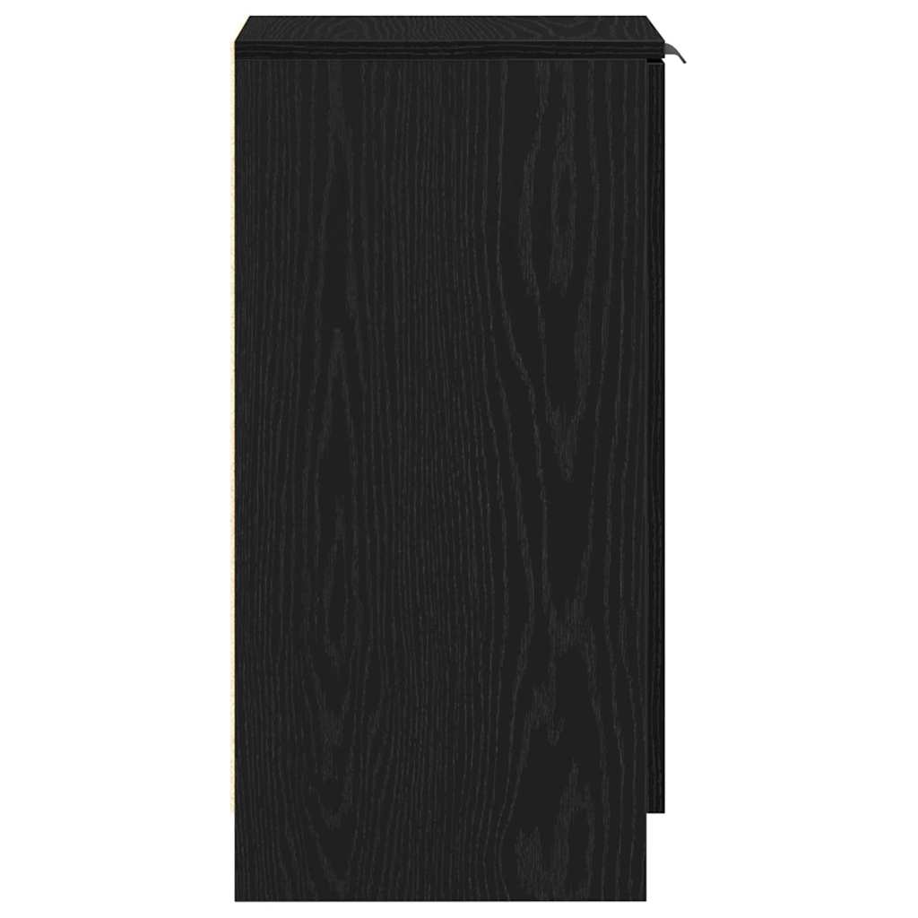 Schuhschrank mit Regal Schwarz Eichen-Optik 29,5 x 35 x 70 cm