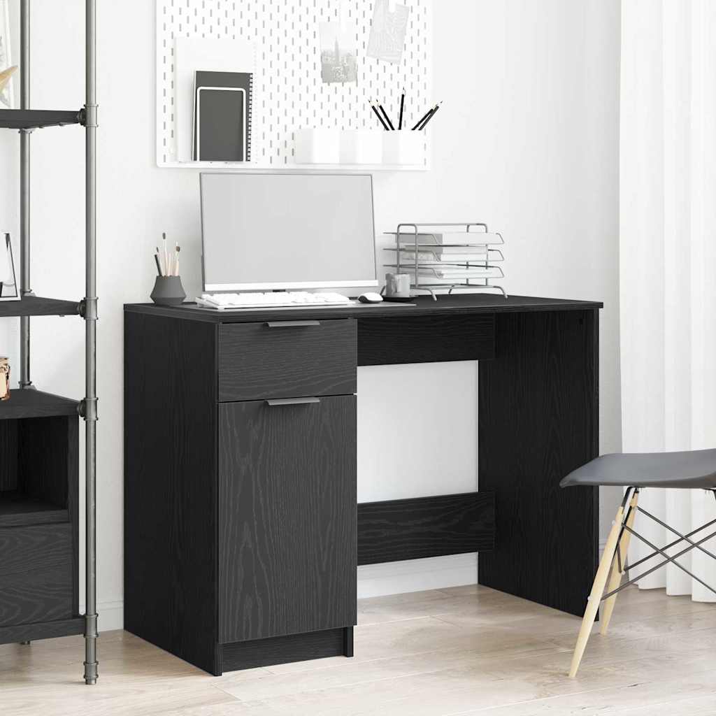 Schreibtisch mit Speicher Schwarz Eichen-Optik 100 x 50 x 75 cm