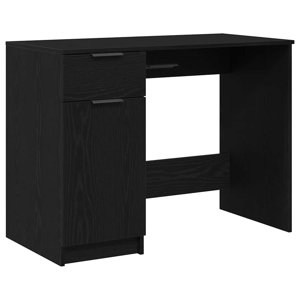 Schreibtisch mit Speicher Schwarz Eichen-Optik 100 x 50 x 75 cm