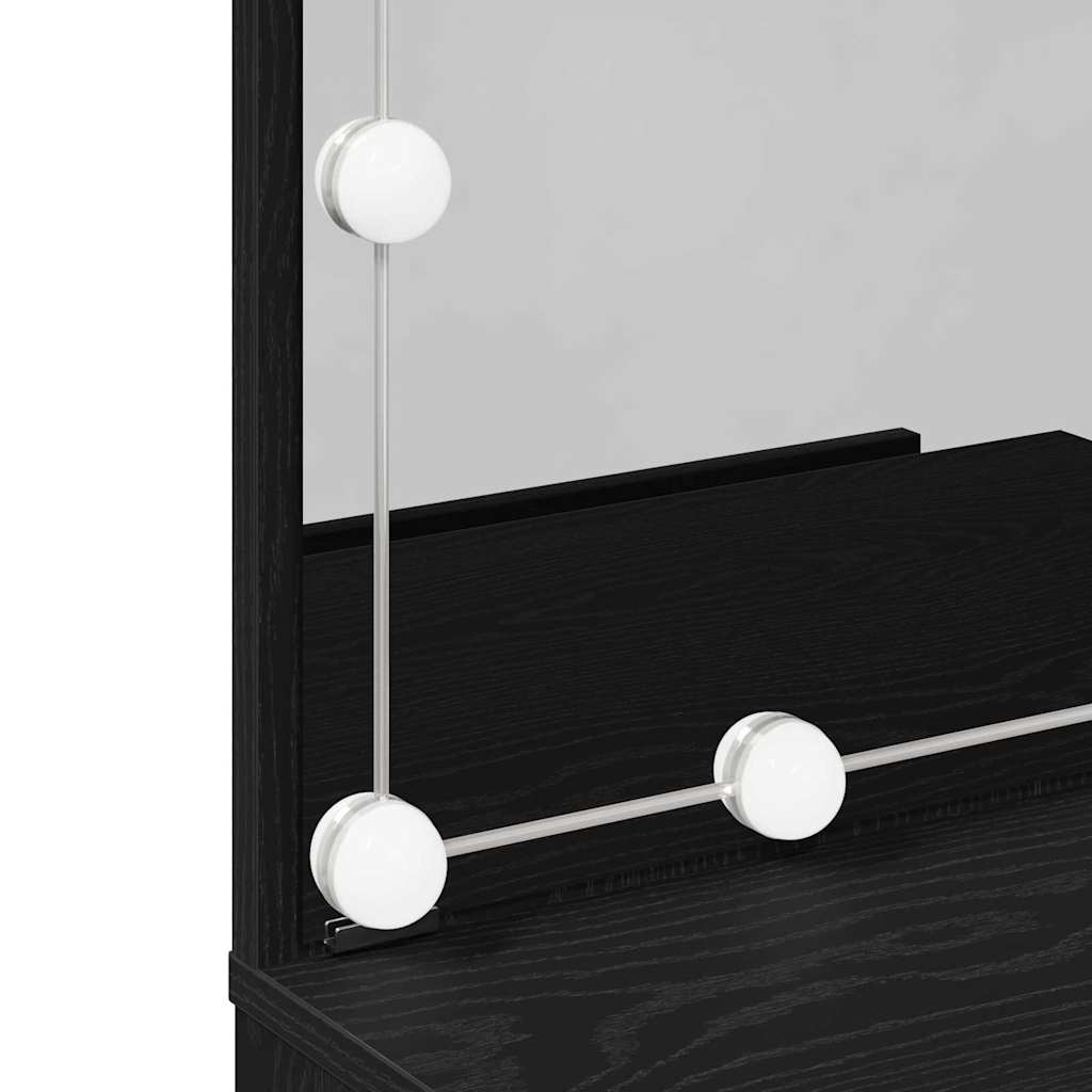 Schminktisch mit Regal Schwarz Eichen-Optik 60 x 40 x 140 cm