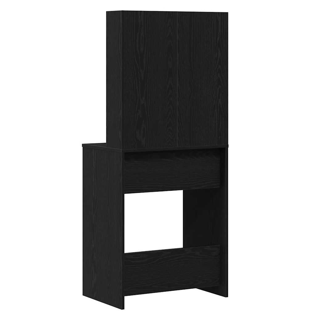 Schminktisch mit Regal Schwarz Eichen-Optik 60 x 40 x 140 cm