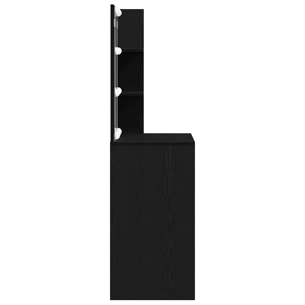 Schminktisch mit Regal Schwarz Eichen-Optik 60 x 40 x 140 cm