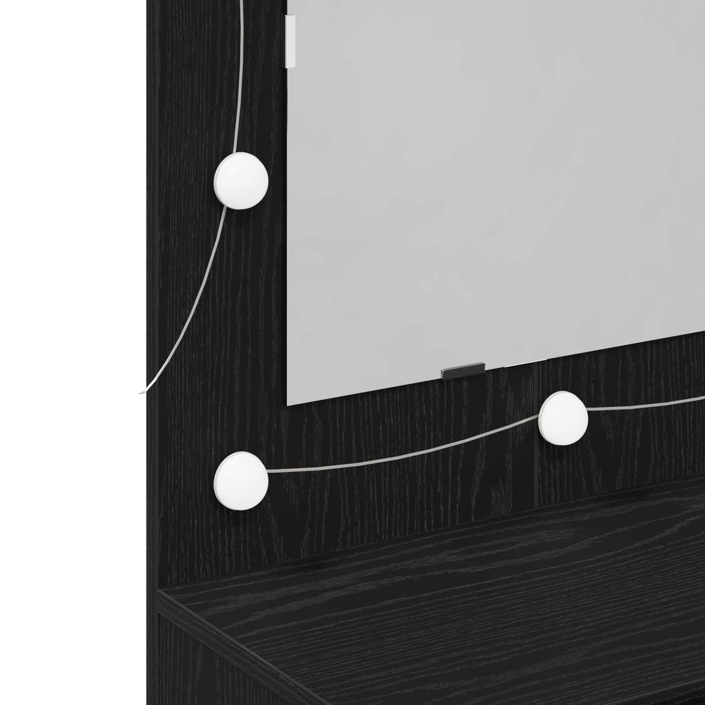 Spiegelschrank mit Regal Schwarz Eichen-Optik 90 x 31,5 x 62 cm