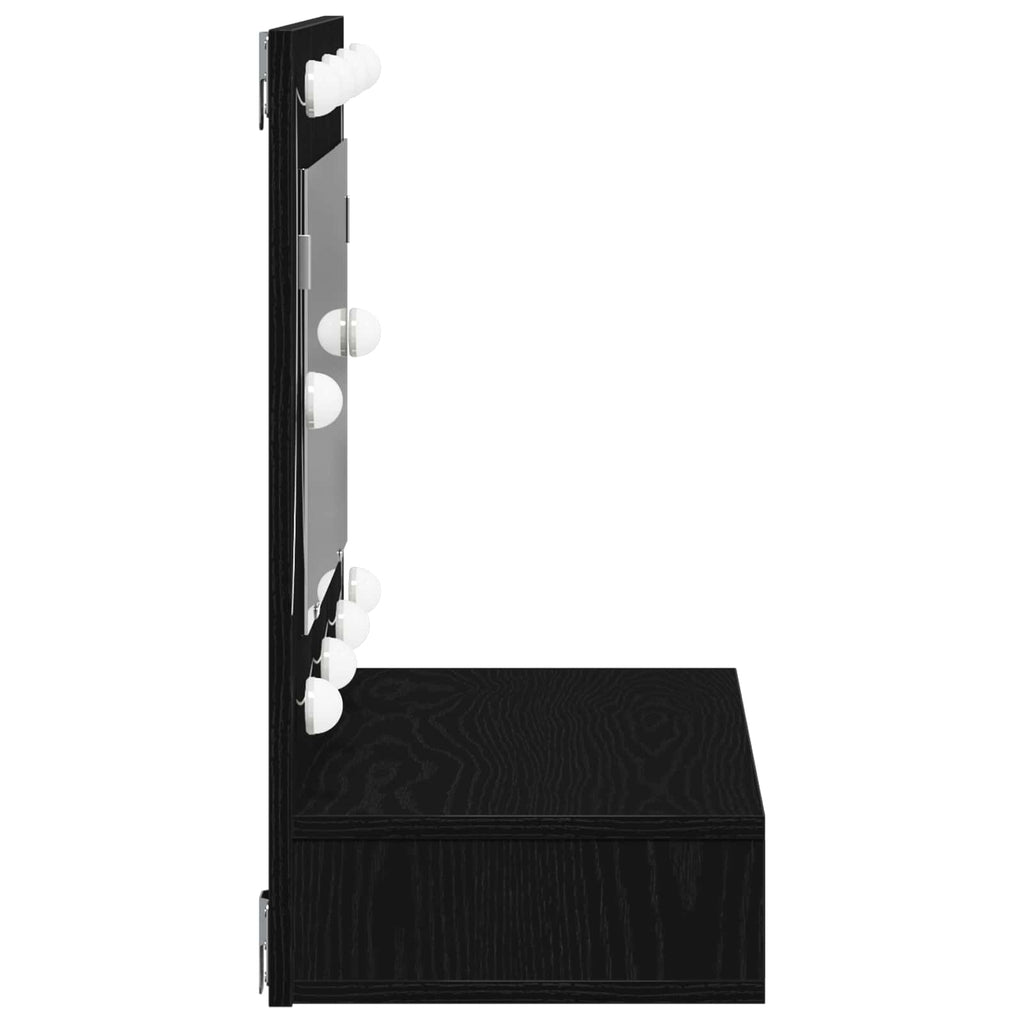 Spiegelschrank mit Regal Schwarz Eichen-Optik 90 x 31,5 x 62 cm