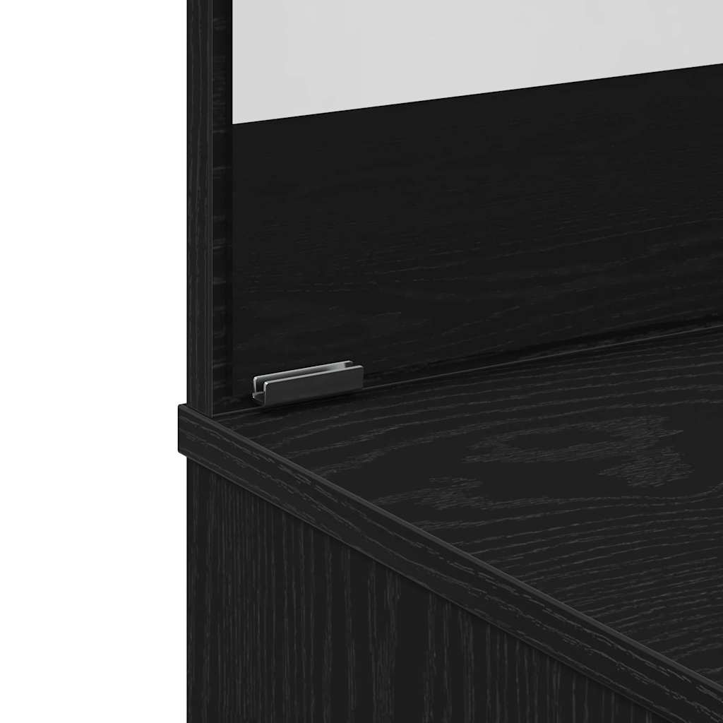Schminktisch mit Regal Schwarz Eichen-Optik 74.5 x 40 x 141 cm