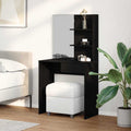 Schminktisch mit Regal Schwarz Eichen-Optik 74.5 x 40 x 141 cm