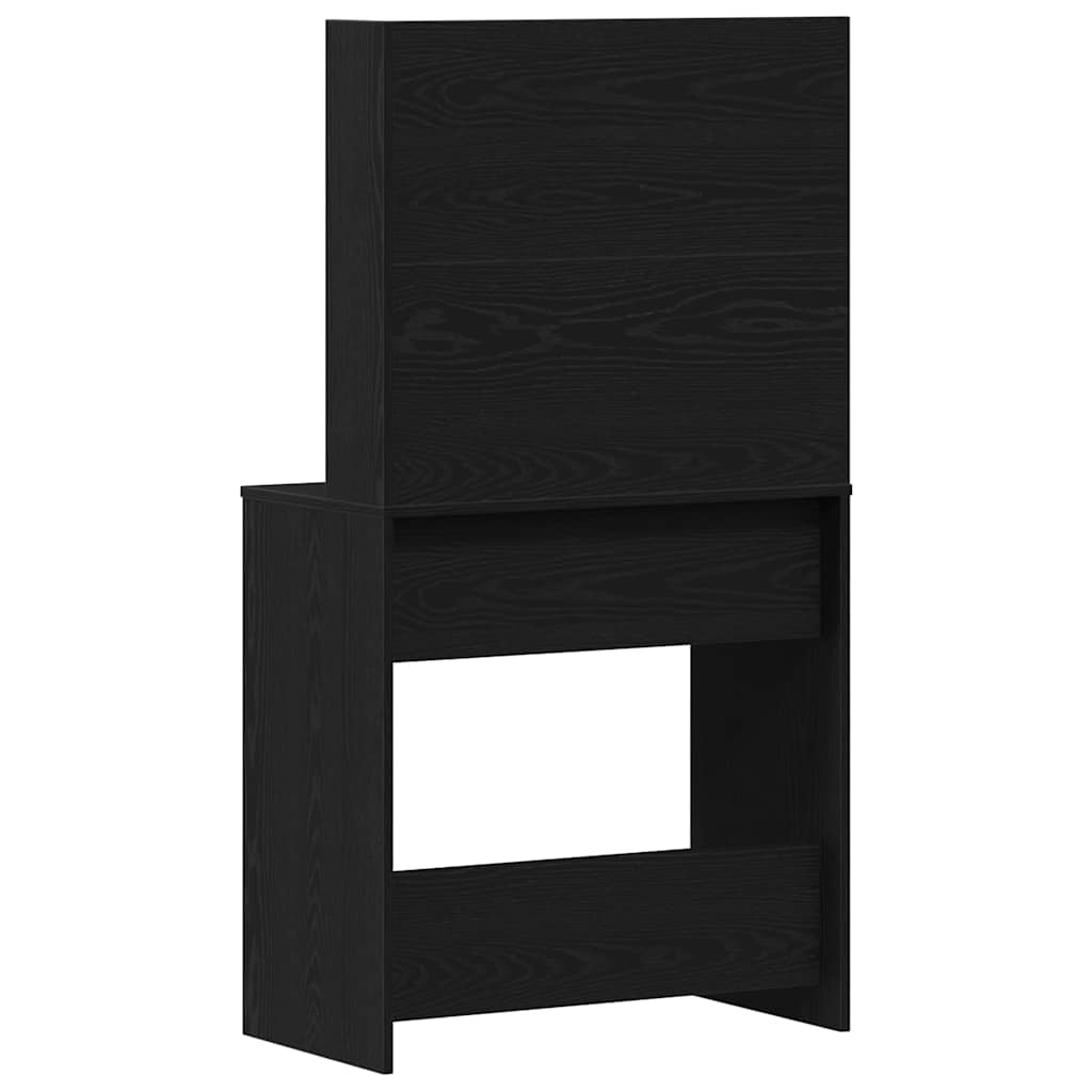 Schminktisch mit Regal Schwarz Eichen-Optik 74.5 x 40 x 141 cm