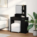 Schminktisch mit Regal Schwarz Eichen-Optik 86.5 x 35 x 136 cm