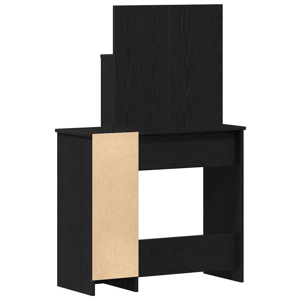 Schminktisch mit Regal Schwarz Eichen-Optik 86.5 x 35 x 136 cm