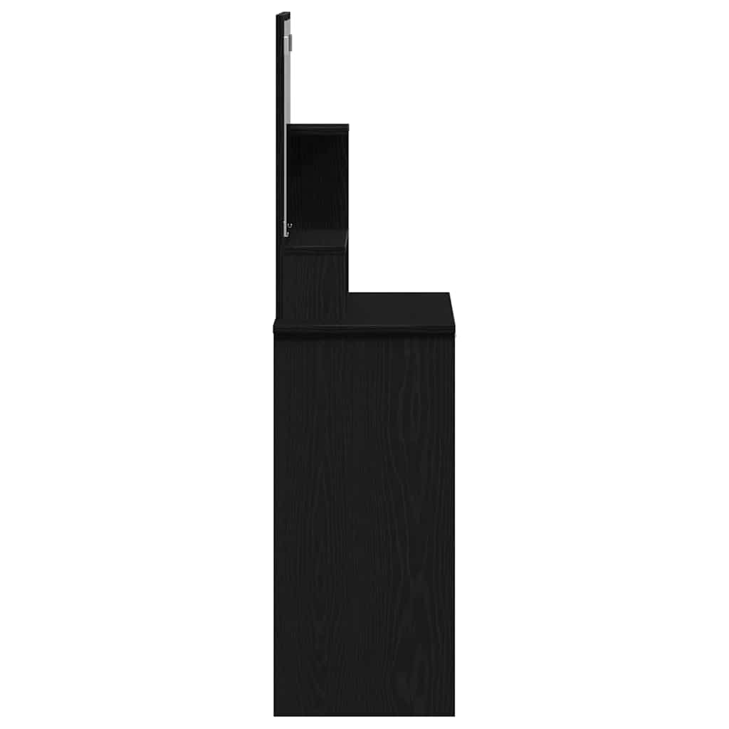 Schminktisch mit Regal Schwarz Eichen-Optik 86.5 x 35 x 136 cm