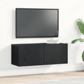 TV-Schränk 2 pcs Schwarz Eichen-Optik 80 x 30 x 30 cm