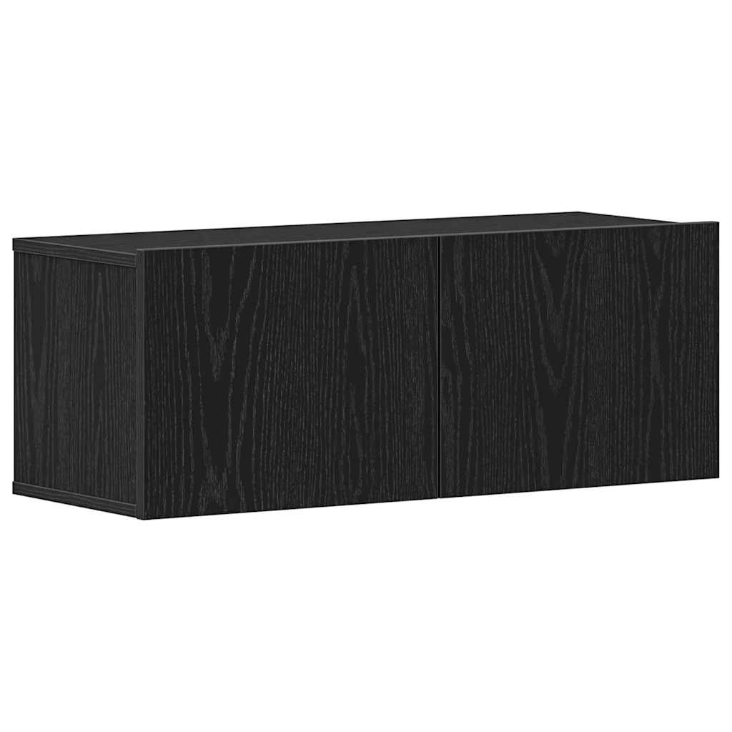 TV-Schränk 2 pcs Schwarz Eichen-Optik 80 x 30 x 30 cm
