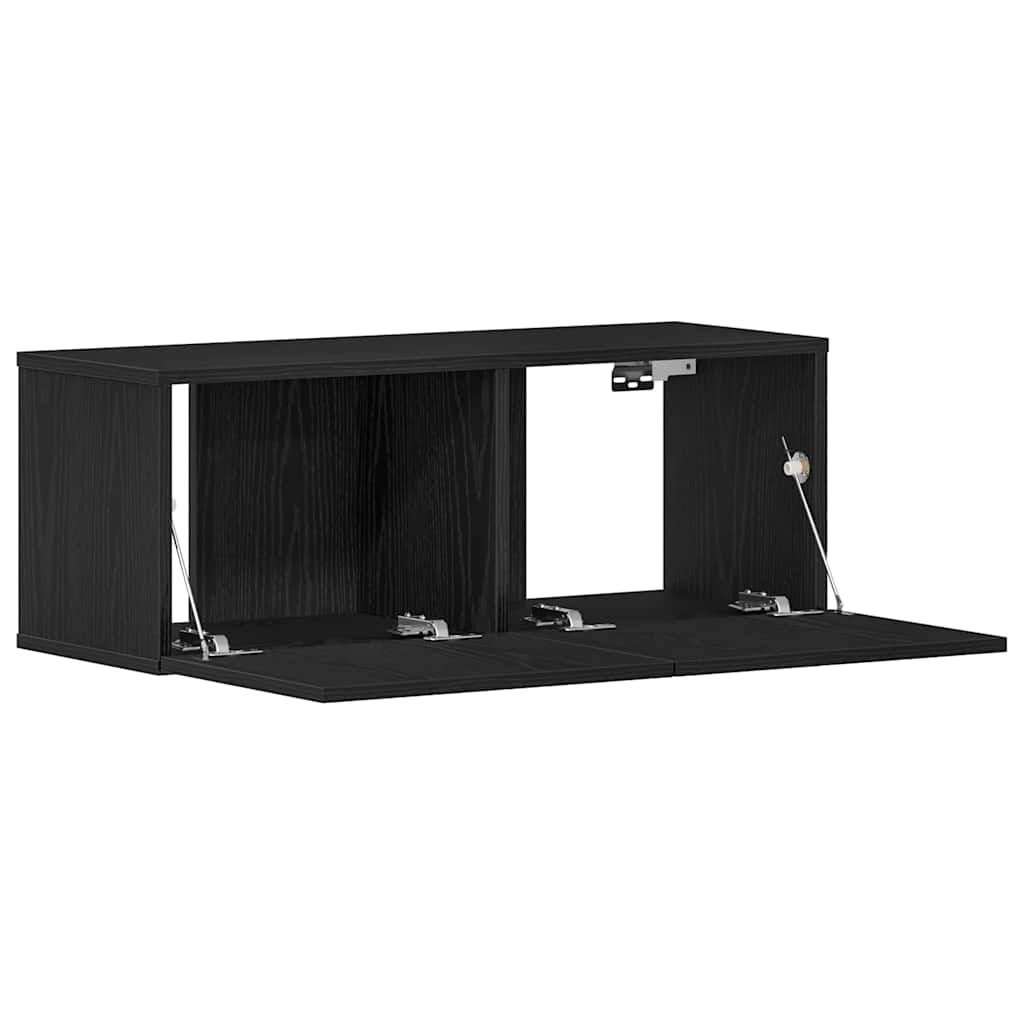 TV-Schränk 2 pcs Schwarz Eichen-Optik 80 x 30 x 30 cm