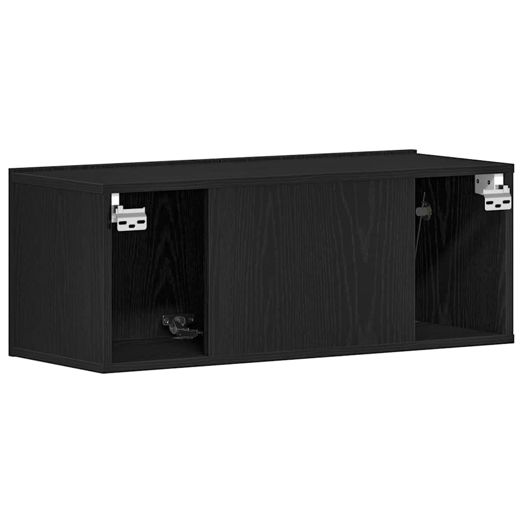TV-Schränk 2 pcs Schwarz Eichen-Optik 80 x 30 x 30 cm