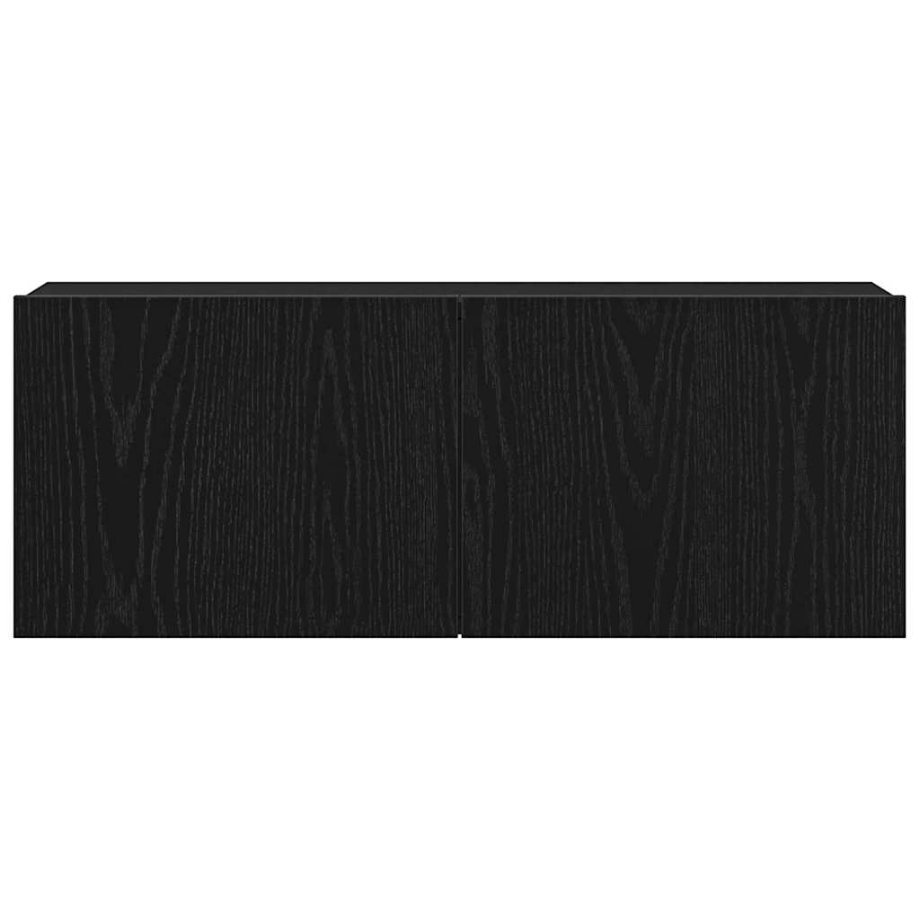 TV-Schränk 2 pcs Schwarz Eichen-Optik 80 x 30 x 30 cm