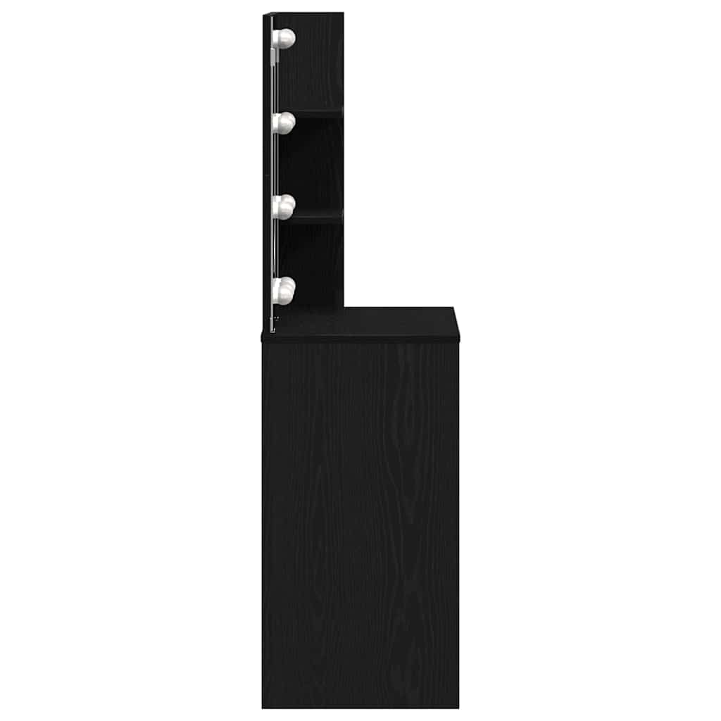 Schminktisch mit Regal Schwarz Eichen-Optik 74.5 x 40 x 141 cm