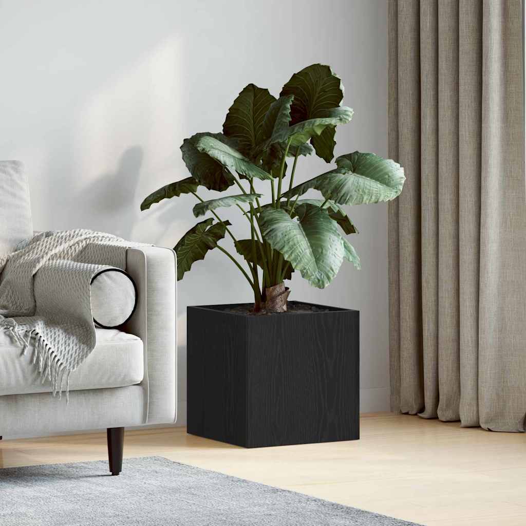 Blumentopfschachtel Schwarz Eichen-Optik 40 x 40 x 40 cm