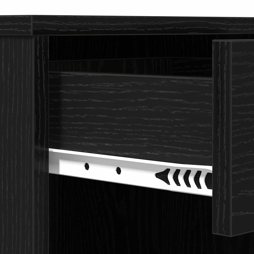 Kosmetikschrank mit Regal Schwarz Eichen-Optik 80 x 40 x 75 cm