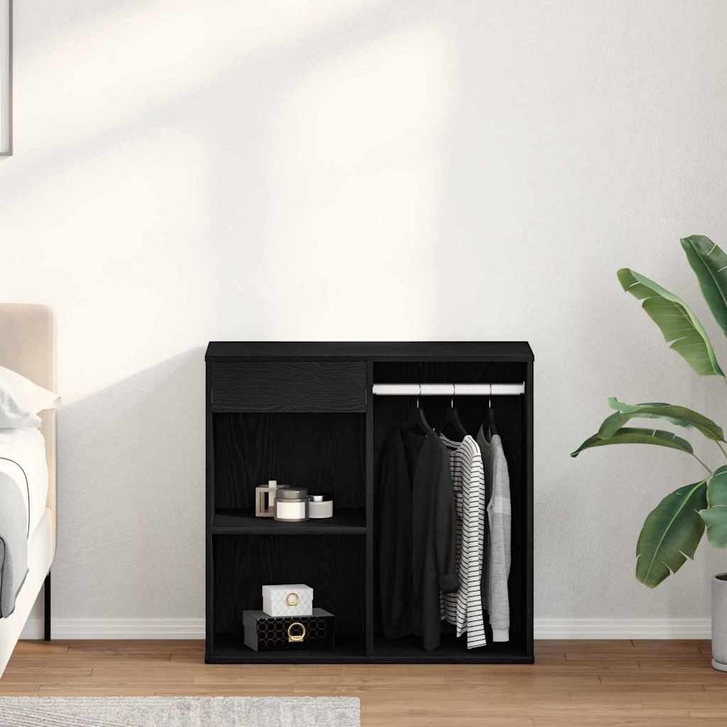 Kosmetikschrank mit Regal Schwarz Eichen-Optik 80 x 40 x 75 cm