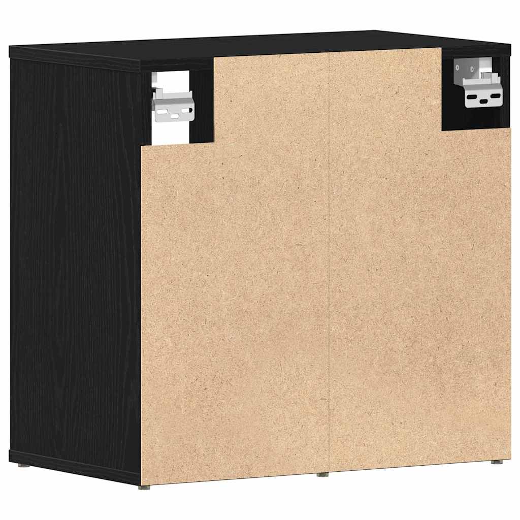 Schuhschrank mit Regal Schwarz Eichen-Optik 52 x 30 x 50,5 cm