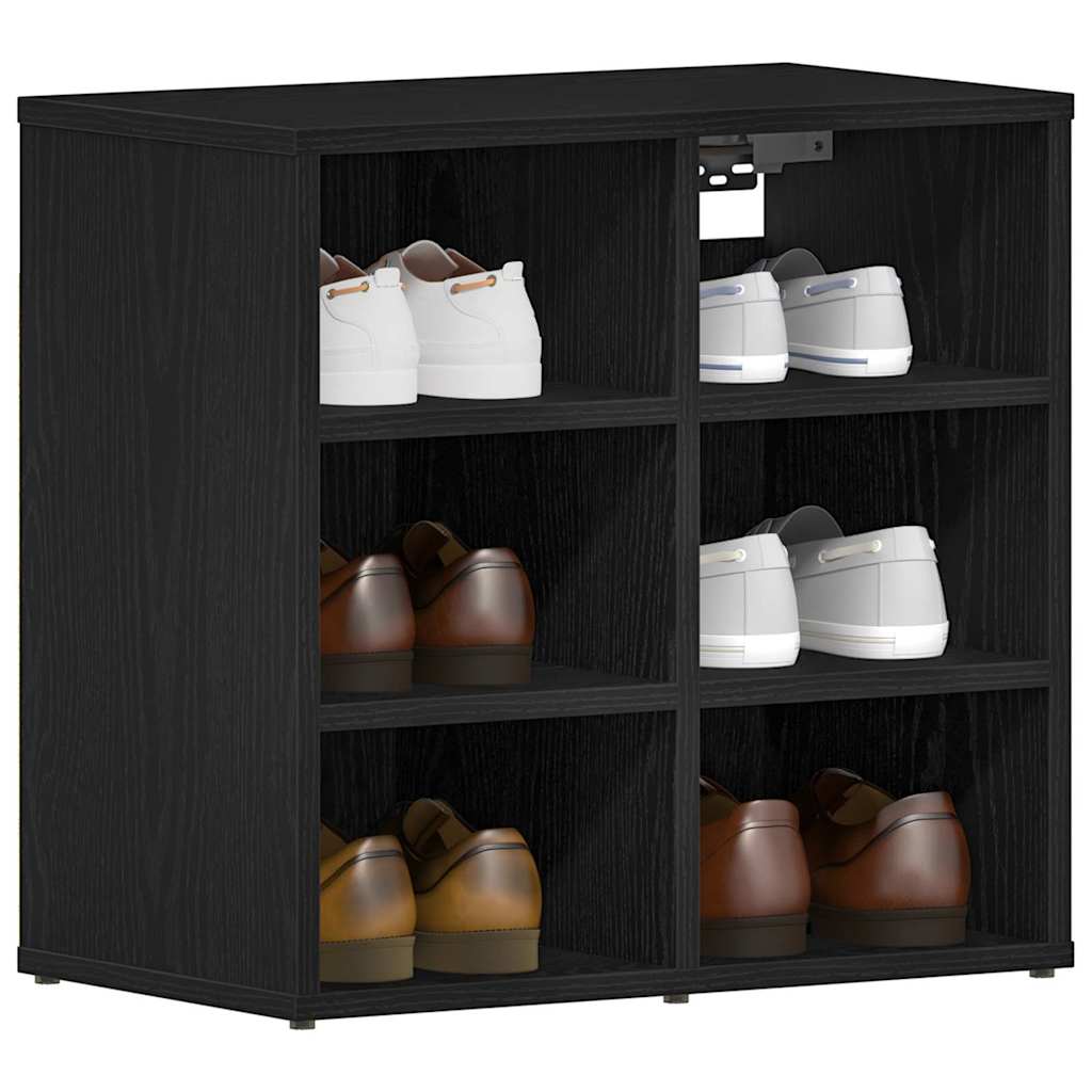 Schuhschrank mit Regal Schwarz Eichen-Optik 52 x 30 x 50,5 cm